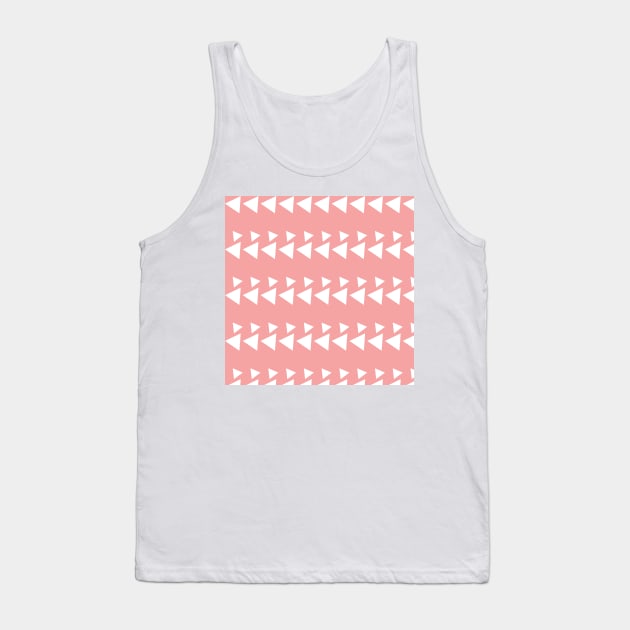 Salmon pink triangles pattern Geometric design Tank Top by Kirovair